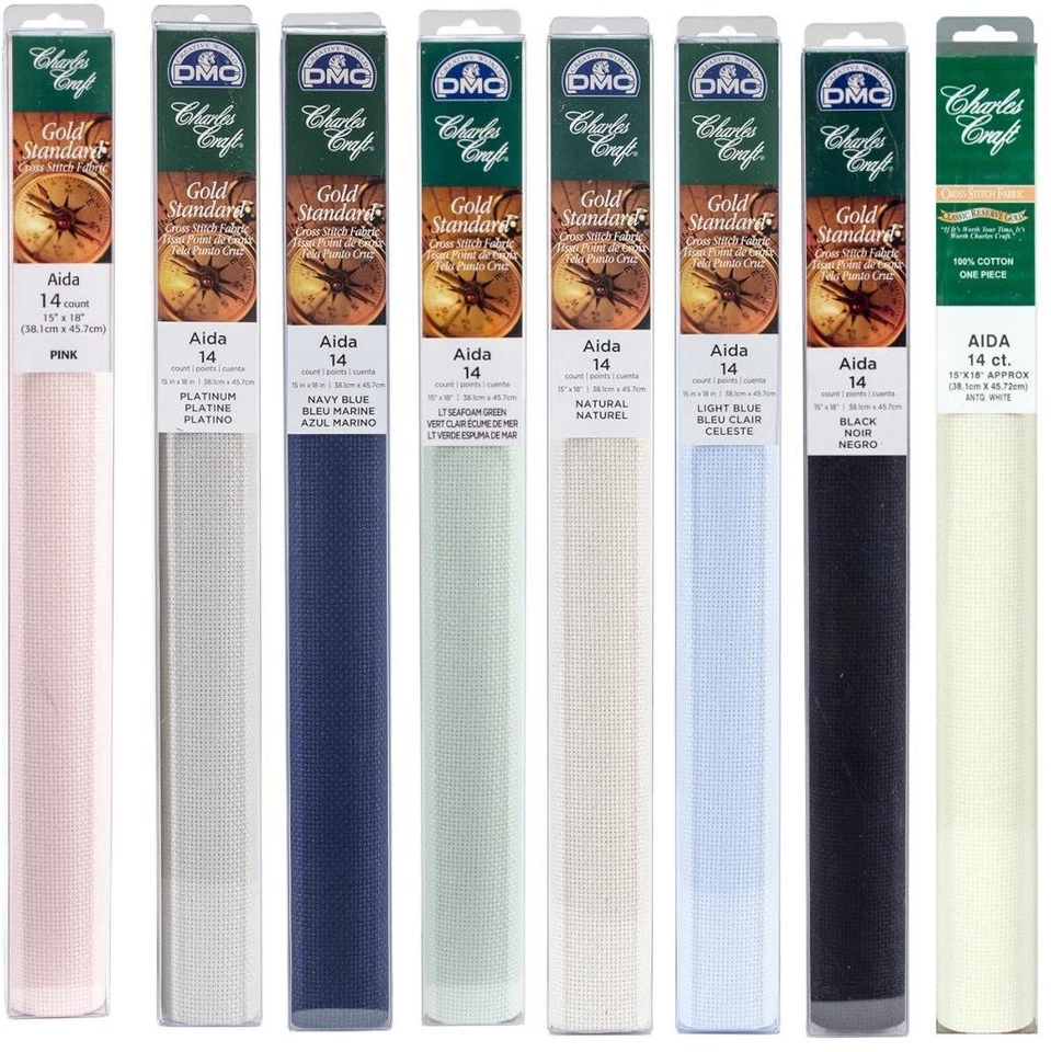 Aida cross stitch fabric, 14-ct, Classic Reserve Gold-  Charles Craft, U-CHOOSE - Image 1 of 1