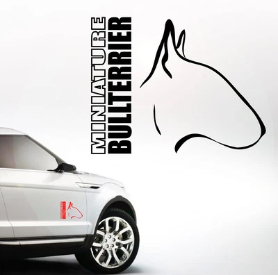 Auto Aufkleber MINIATURE BULLTERRIER Profil Hunde WILSIGNS Siviwonder - Bild 1 von 2