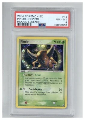 2004 Pokemon EX Hidden Legends 13 Pinsir-Reverse Foil PSA 8 - Image 1 of 2