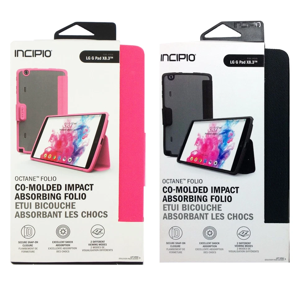 Incipio Octane Co-Molded Durable Impact Absorbing Folio Case for LG G Pad X8.3 - Image 1 of 3