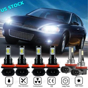 6Pc For Chevrolet Impala 2006-2013 Combo LED Headlight Fog Light Bulbs Kit White - Picture 1 of 13