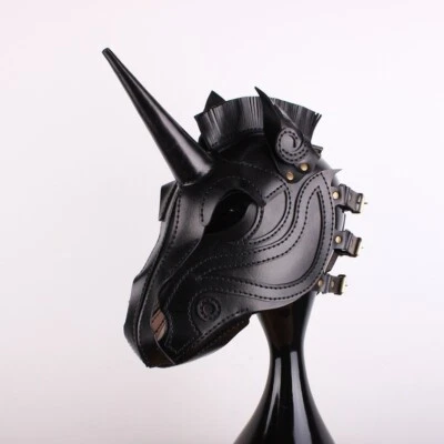 Horse  leather mask,  Pony Play Hood, Leather Horse Head Mask unicon pony mask - Image 1 of 4