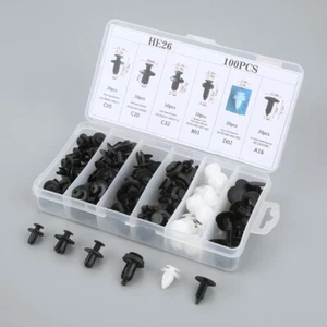 100 Pcs Fender Liner Fastener Rivet Push Clips Retainer 6 Size Universal for Car - Imagen 1 de 9