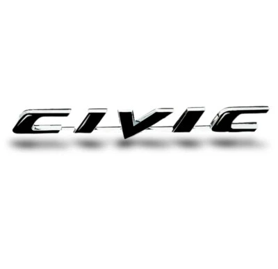 Civic Emblem Black Gloss Logo Badge fits Honda Sticker  - Premium Adhesive - Image 1 of 4