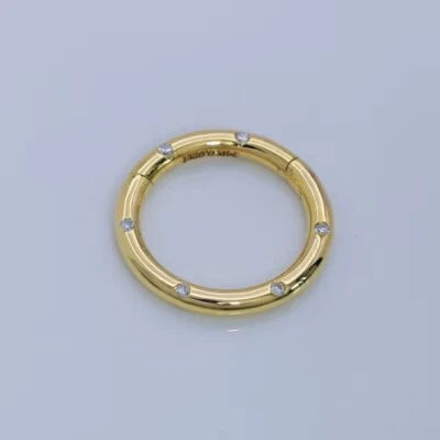 925 Sterling Silver Pave Diamond Handmade Round Snap Lock Charm Holder Jewelry - Image 1 of 2