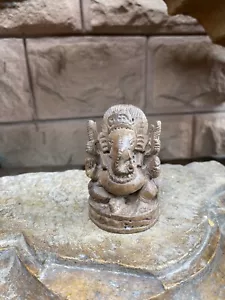 Antique Old wooden hand carved hindu god ganesha figure - Picture 1 of 7