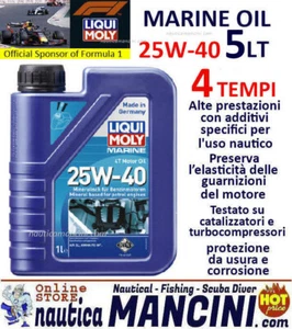 OLIO MISCELA MARINO 4T LIQUI MOLY 4 TEMPI 25W40 5 LT MOTORE FUORIBORDO OUTBOARD - Foto 1 di 2