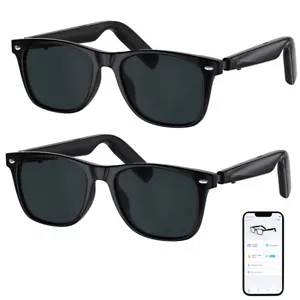 Wireless Headphone Sunglasses Call Smart Glasses Bluetooth Polarized Gift Set ×2 - Picture 1 of 13