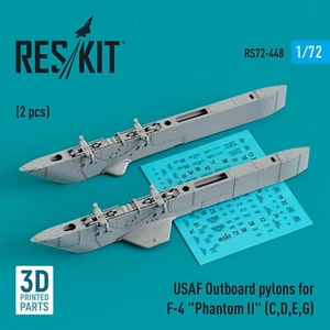 USAF Outboard pylons for F-4 Phantom II C,D,E,G 2pcs Scale 1:72 ResKit RS72-0448 - Picture 1 of 3