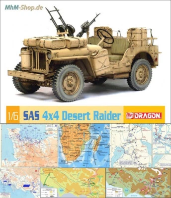 Dragon / SAS 4x4 Desert Raider + 6 Gefechtskarten im Maßstab 1:6 - Bild 1 von 4