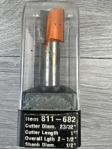 CMT 811-682 Straight Bit Cutter Diam 23:32”, Cutter Length 1” , Overall 2-1/2” - Picture 1 of 2