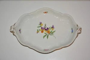 Meissen Schale Veilchen 29,5cm Stiefmütterchen Platte Blumen Anbietschale - Bild 1 von 14