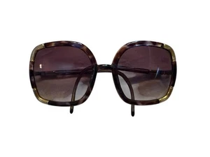 vintage 70s TED LAPIDUS Paris oversized Red Amber GOLD Sunglasses FRAMES glasses - Picture 1 of 15