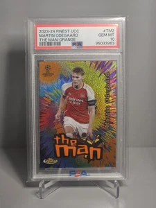 Martin Odegaard - 2023-24 Topps Finest UCC The Man Orange #TM-2 /25 PSA 10 - Picture 1 of 2