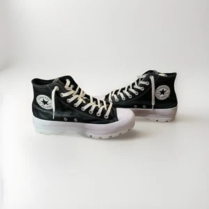 Converse Chuck Taylor All Star Lugged High-Top Black Platform Sneakers Size 9.5 - Picture 1 of 9