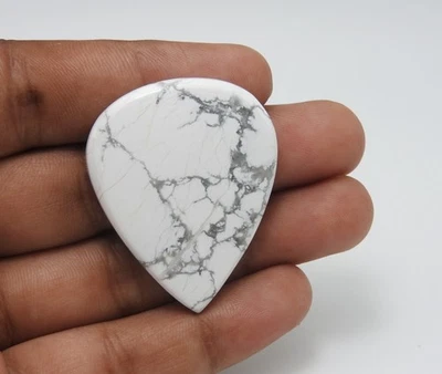 59.00 Cts Natural Howlite Cabochon Wire Wrap Gemstone Pendant Use 32x41x5 mm - Image 1 of 4