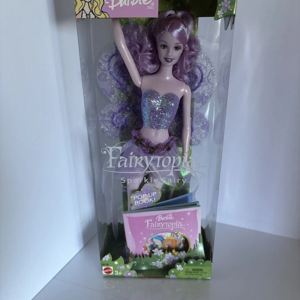 MUÑECA BARBIE FAIRYTOPIA 2003 SPARKLE FAIRY MATTEL NUEVA EN CAJA AZUL PÚRPURA Foto 1 de 4