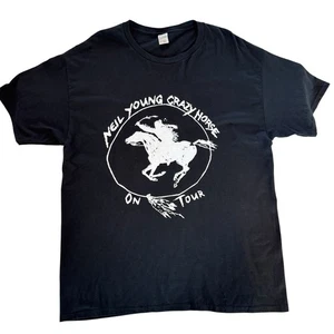 Neil Young Crazy Horse Love Earth Tour TShirt Men’s L Black Graphic Rock Music - Picture 1 of 9