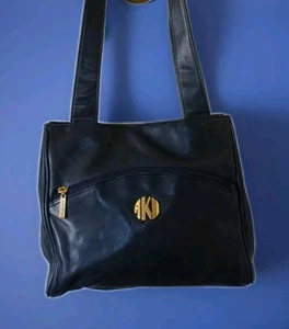 Vintage Leder schwarz, Anne Klein Schultertasche mittelgroß/weiches Leder saubere Tasche - Bild 1 von 11