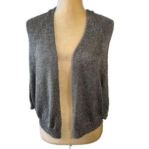 Vince Knot graue Strick Kurzarm Strickjacke Größe S - Bild 1 von 9
