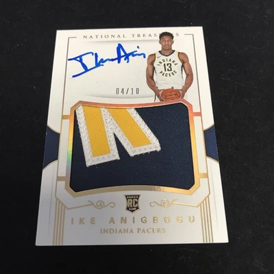 2017-18 National Treasures Ike Anigbogu Patch Gold RC Auto #04/10 Pacers - Image 1 of 2