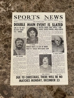 WCCW World Class Wrestling Program 12-13-74 Von Erichs WWF NWA Dallas Andre Race - Image 1 of 3