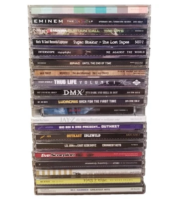Rap Hip-Hop Gangsta Thug East West Coast Progressive CD Lot Of 20 Kanye Eminem - Image 1 of 3