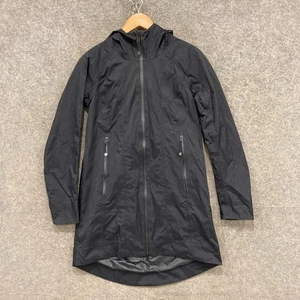 Lululemon Jacket Womens 8 AUS 10-12 Black Water Resistant Rain Coat Hooded 26209 - Picture 1 of 10
