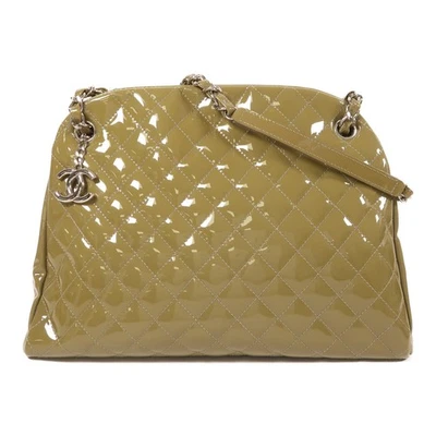 CHANEL CC SHW Chain Shoulder Bag Patent Leather Green - Image 1 of 4