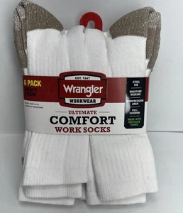 Wrangler 6 Paar ultimativ robuste Arbeitssocken Herren Gr. 6-12 weiß Stahlkappe neu - Bild 1 von 7