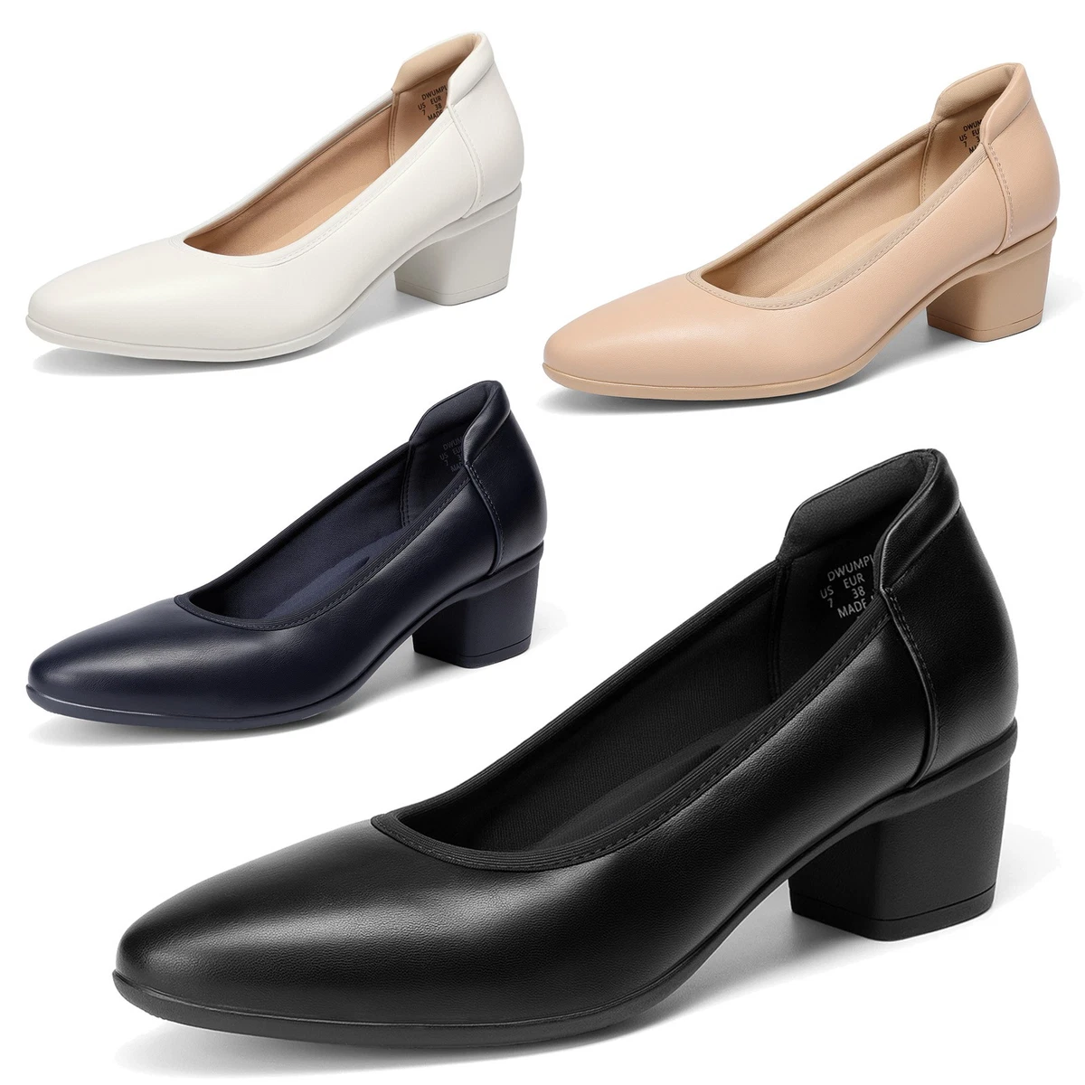 MAGIOPY Women's Pointed Toe Pumps - 2.6 Inch Mid Heel Slip-On Party & Prom Shoes - View #14