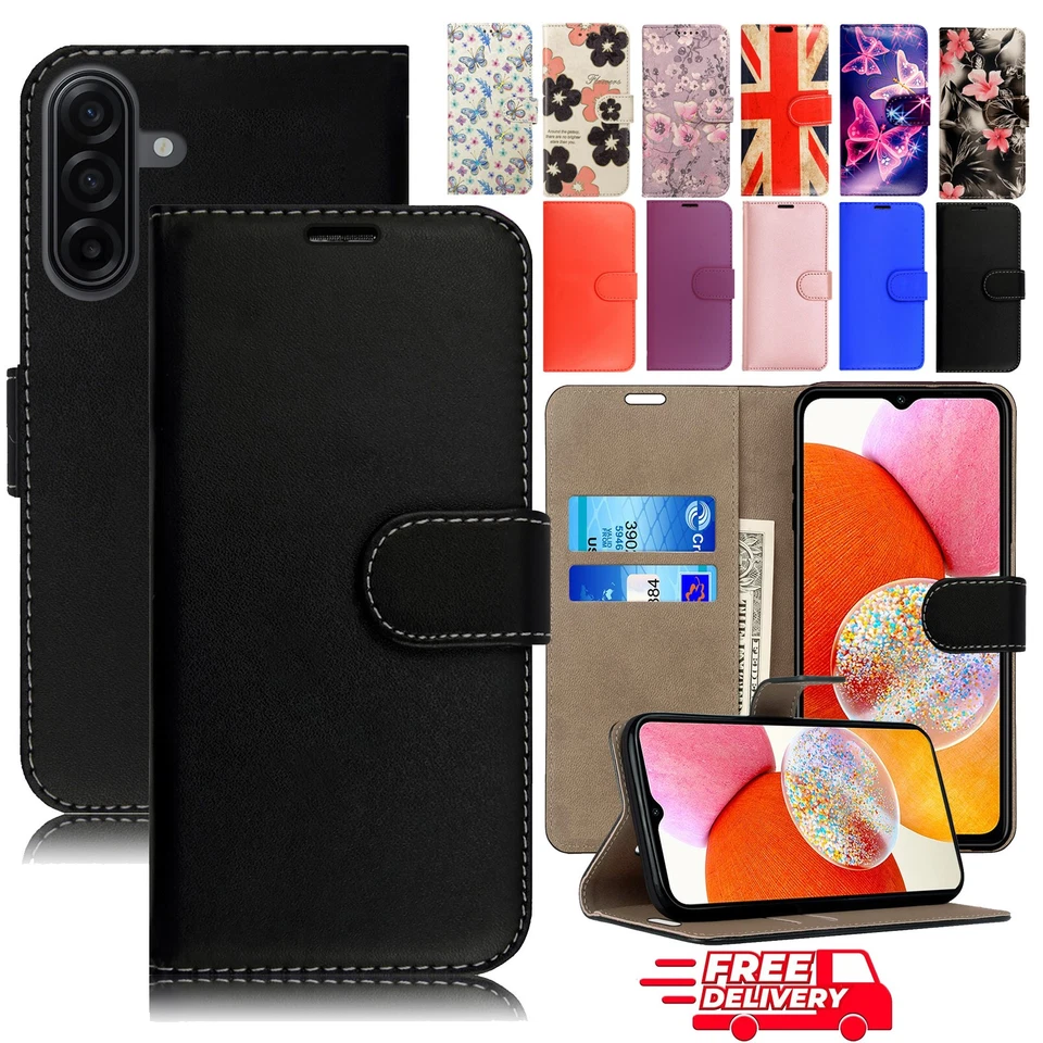 Case For Samsung Galaxy A17 A16 A26 5G A36 A56 A15 A55 Leather Flip Phone Cover - Image 1 of 1