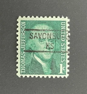 Savonburg, Kansas Type 841 Precancel - 1 Cent Jefferson - USA #1278 - KS - Bild 1 von 1