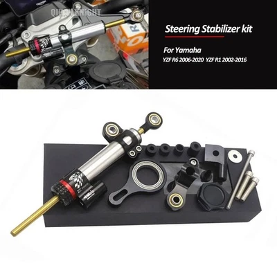 For YAMAHA YZF R1 2002-2017 R6 2006-2020 Steering Stabilizer Bracket Mount Kit Foto 1 de 4