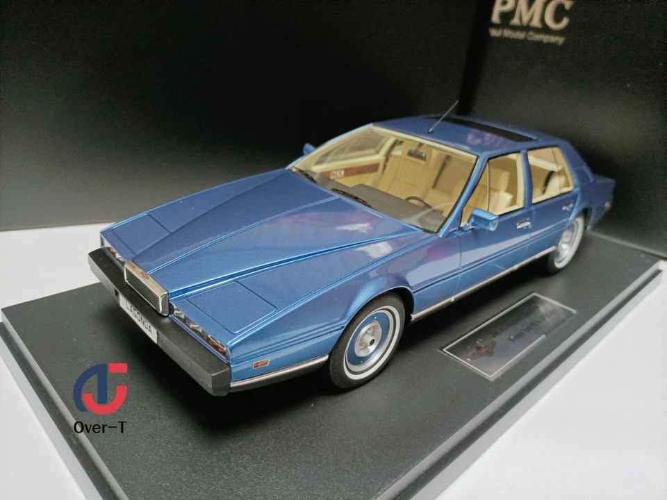 PMC 1:18 Aston Martin Lagonda 1986 Silver Blue Four Door Luxury Sedan Model - Image 1 of 4