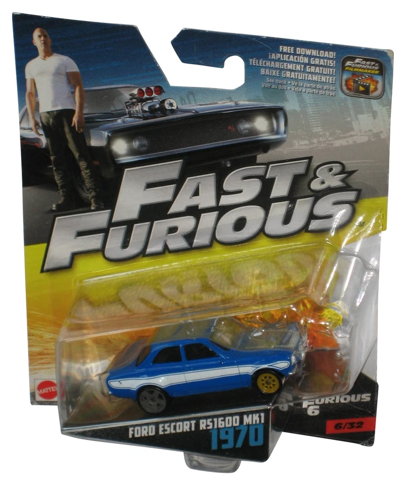 Fast & Furious Ford Scorta RS1600 MK1 1970 (2016) Mattel Blu Toy Auto 6/32 - Immagine 1 di 1