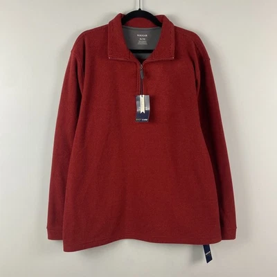 Pulôver masculino Haggar Luxe Touch quarto de zíper pulôver de lã XL ferrugem vermelho - Imagem 1 de 4