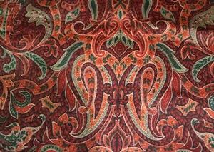 Schumacher Fabric Victorian Collection Giles RED paisley 1 3/4 yd x 54" cotton - Picture 1 of 6