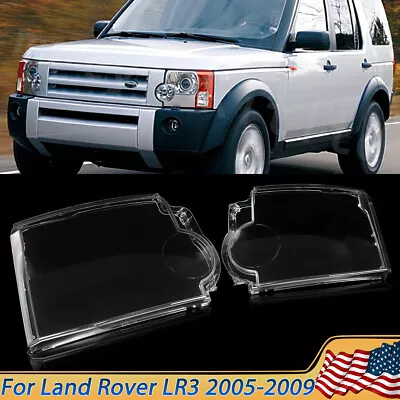 For 2005-2009 Land Rover LR3 Pair Headlight Lens Headlamp Cover Clear - Image 1 of 4