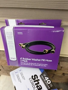 Smart Choice 4' Rubber Washer Fill Hose (2-Pack) - Black - Picture 1 of 2