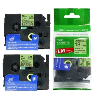 Paquete de 2 impresoras P-touch modelo ST5, ST-5 de 18 mm negras sobre verde fluorescente - Imagen 1 de 1
