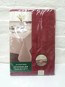 NEW RED POINSETTIA LACE TABLECLOTH (60"X120" OBLONG)  - Picture 1 of 1