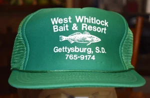 rare vintage UNUSED snapback hat WEST WHITLOCK BAIT RESORT GETTYSBURG S.D. cap - Picture 1 of 3
