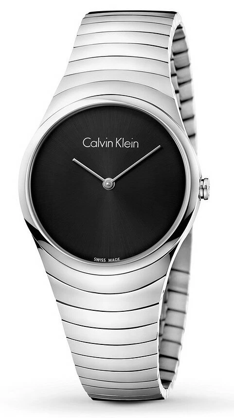 Calvin Klein Whirl Black Dial Stainless Steel Ladies Watch K8A23141