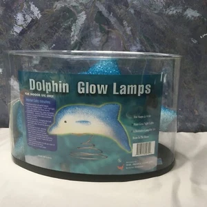 Neu Delphin Lampe geschmolzen Popcorn aquablau Arbeitsleuchte Federständer Y2K#141 - Bild 1 von 8