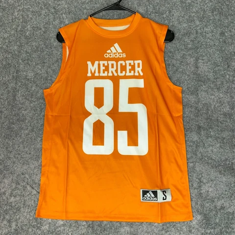 Mercer Bears Adidas Men Tank Top Small Orange Shirt Sleeveless NCAA Football 85 Cover