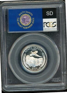 2006-S SILVER SOUTH DAKOTA STATE QUARTER PCGS PR69DCAM FLAG LABEL CERT #11060236 - Picture 1 of 2