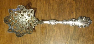 Vintage ausgefallen Sterling Zucker Sieb Löffel 4 3/4" x 2"/9,4 Gramm - Bild 1 von 4