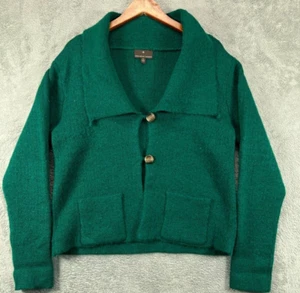 Fenn Wright Manson UK Cardigan XL Womens Sweater Emerald Green Wool Blend Jumper - Picture 1 of 8