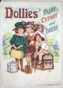 Paper Dolls • Dollies to Paint Cutout & Dress • ORIGINAL 1918 • Saalfield Pub. - Picture 1 of 9